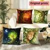 Forest Spirit Tree Of Life Throw Pillow Covers Pattern Cushion Cover Suitable For Sofa Bedroom Car Pillow Cover