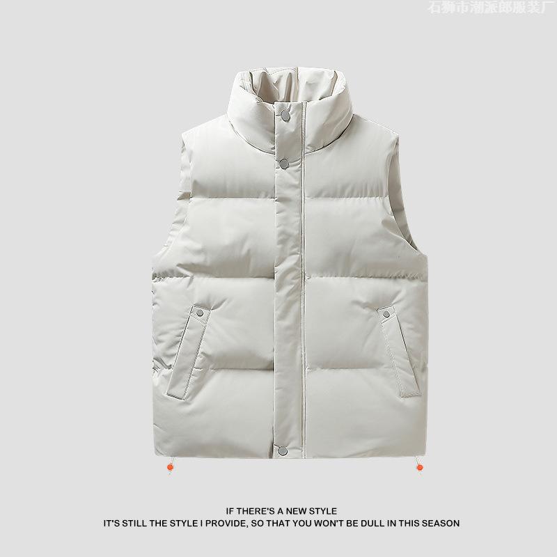 2025 New Stand-up Collar Vest Cotton Clothes for Men and Women In Winter Simple Sports Leisure Warm Couple Vest
