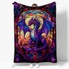 Purple Dragon Pattern Blanket Warm Flannel Blanket For Travel Camping Outdoor Picnic Blanket