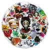50 Transparent Horror Teacup Stickers: Waterproof PET Ghost & Skeleton for Halloween Journals