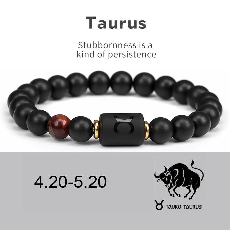 

1 шт. Браслеты с 12 знаками зодиака для мужчин и женщин, эластичный браслет из натуральных камней, представляющий подарок на День святого Валентина, день рождения 18cm