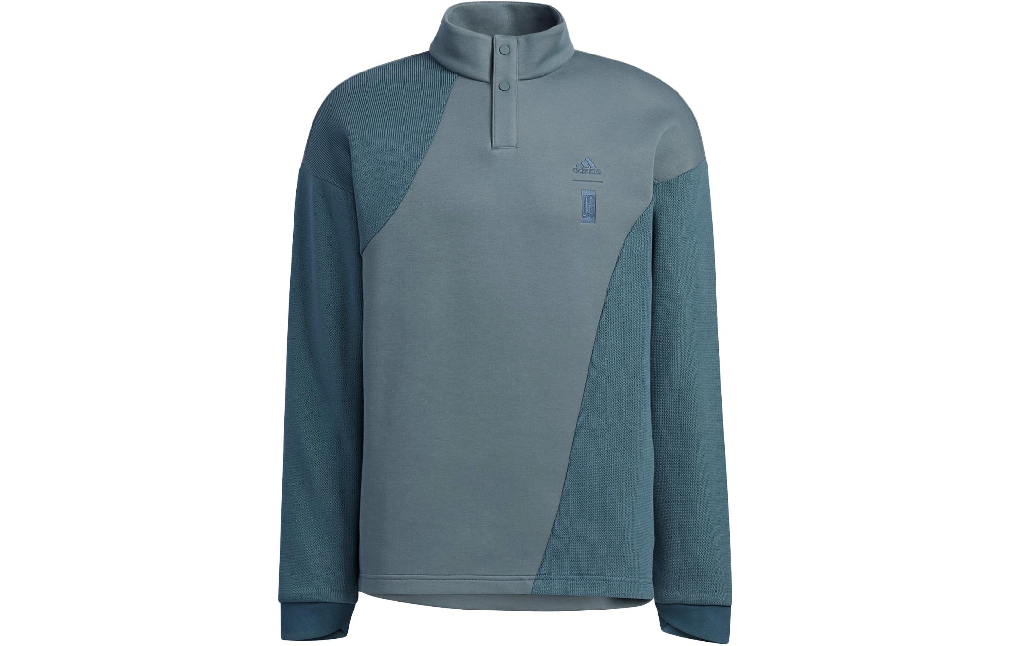 Adidas Sweatshirts Men s Gray Stand Collar Moderate Regular HY5848 XXL