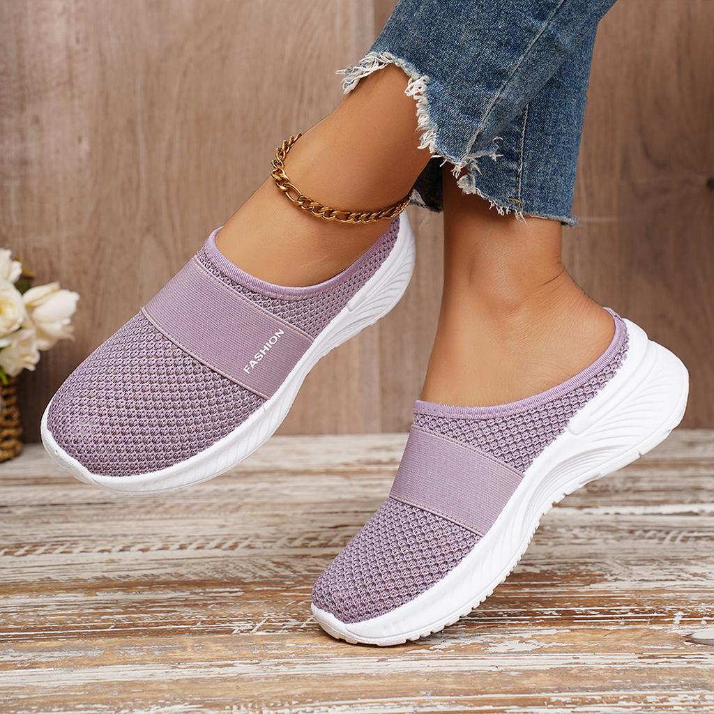 Pantofole da Donna Autunnali Nuove Traspiranti alla Moda Leggere Versatili Casual – Mezza Pantofola Slip-On da Donna