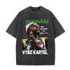 Vintage Gewassen Vybz Kartel Wereldtournee 2025 Merchandise T-shirt Heren Gotische Hip Hop Oversized T-shirts 100% Katoen T-shirt Streetwear