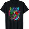 Hippie Cat Tie Dye Peace Sign 60s Psychedelic Pet Lovers T Shirt