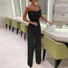 Women's Fashion Casual Feather Top Breast Sexy Sleeveless Jumpsuits