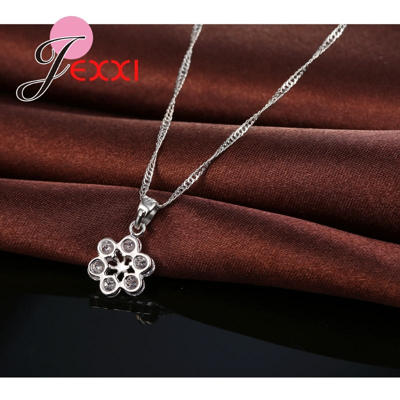 Charm Valentine Couple Gift 925 Sterling Silver Jewelry Sets Fashion Cubic Zircon Snowflake Design Necklace Earrings