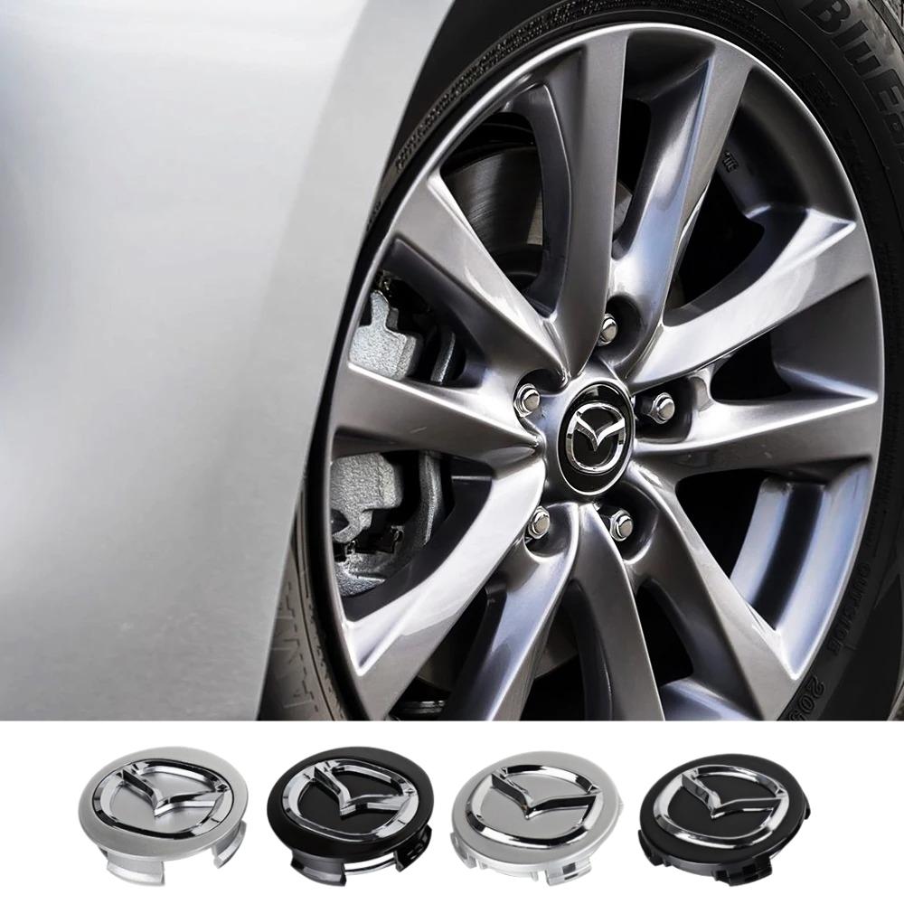 56mm 3D Car Wheel Center Caps Tyre Rim Hub Badge Stickers for Mazda 3 Bk 6 Gh CX-5 CX30 MX-5 2 5 CX-3 GJ GL CX-8 MS RX-8 626 h2