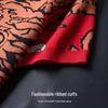 Men's Short-Sleeve Red Dragon Pattern Knitted Sweater - Trendy Winter New Year Base Shirt