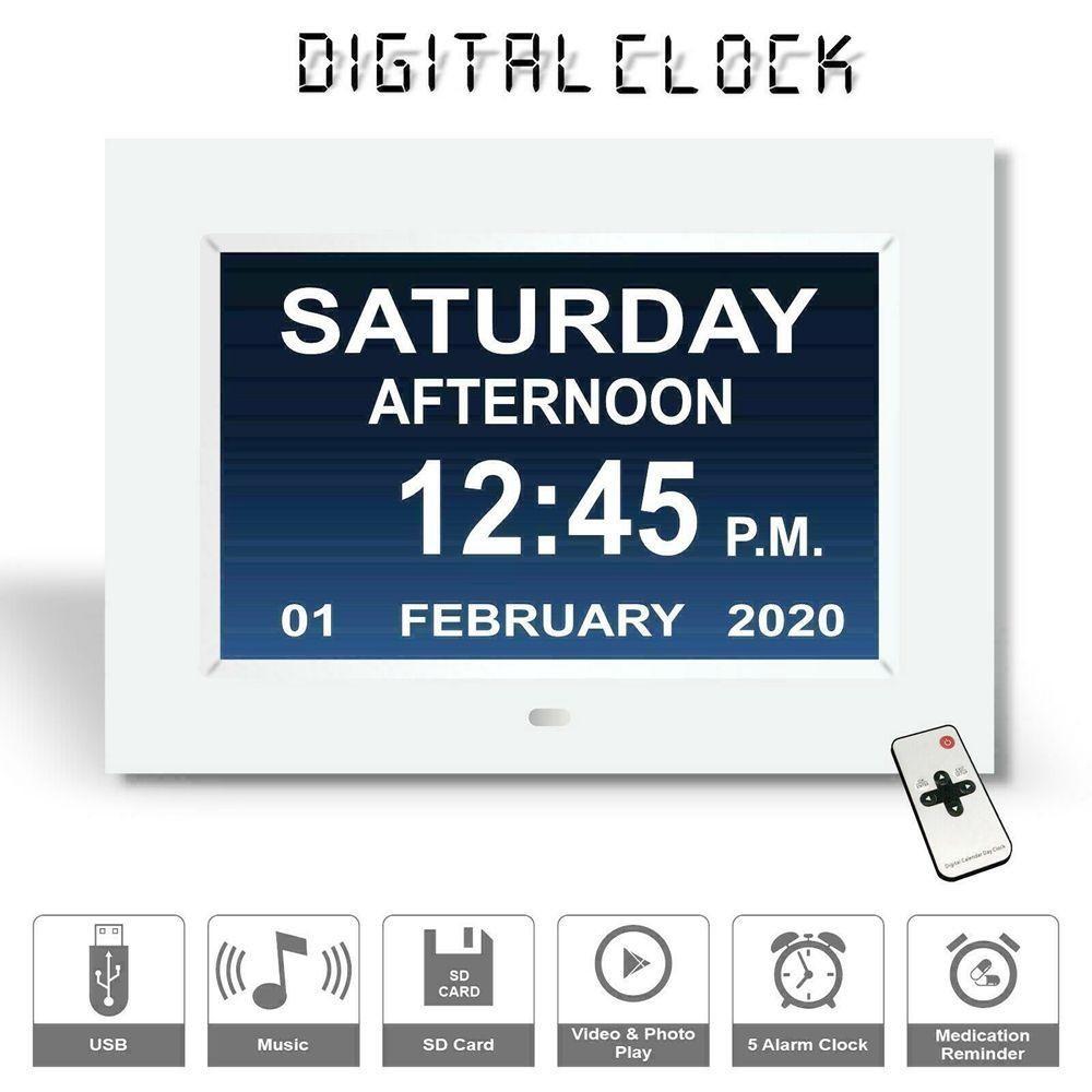 Digital Clock Home Decor Electronic Date Table Large LCD Screen Large Letter Electronic Dashboard Calendar Alarm Clock