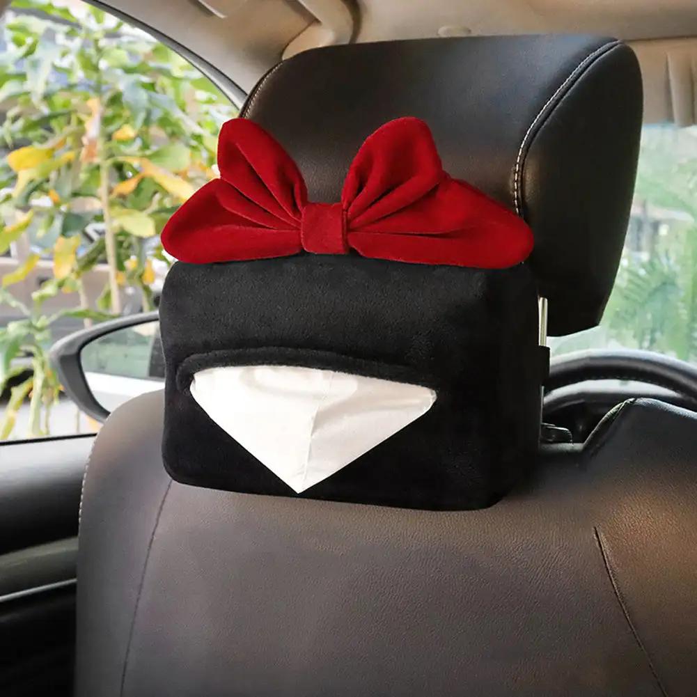 Red Bow Car Interior Neck Pillow Headrest Car Seat Belt Shoulder Cover Steering Wheel Cover Cute Women Car Decorations Supplies