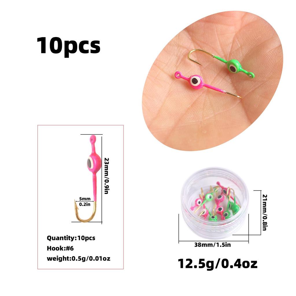 Two-Color One-Eyed Micro Lure Fishing Hook 0.5g 