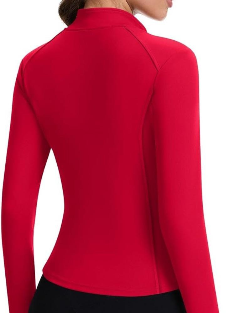 Autumn Slim-Fit Stand-Collar Yoga Jacket, Zip-Up Long-Sleeved Fitness Top