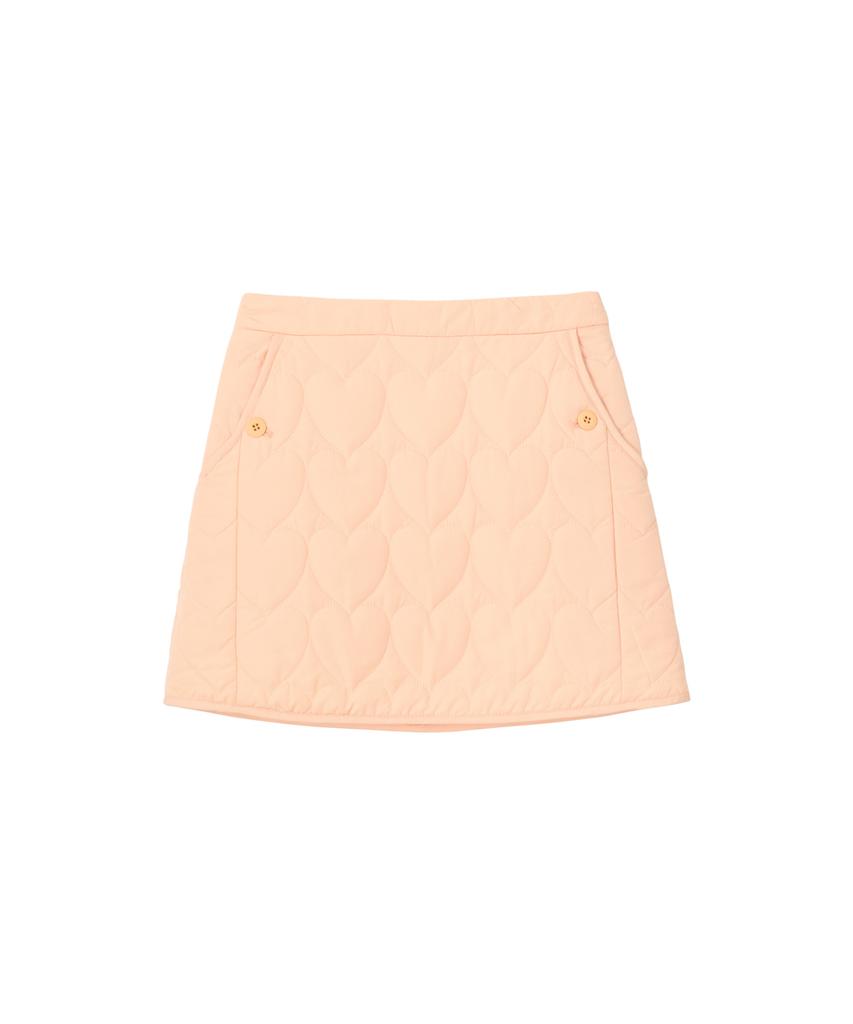 Salon De Yon Heart Quilting Mini Skirt_ Peach