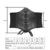 Women's Elastic Waistband Wide Leather Belt, Black, Versatile Fashion Lace-up Dress Accessory