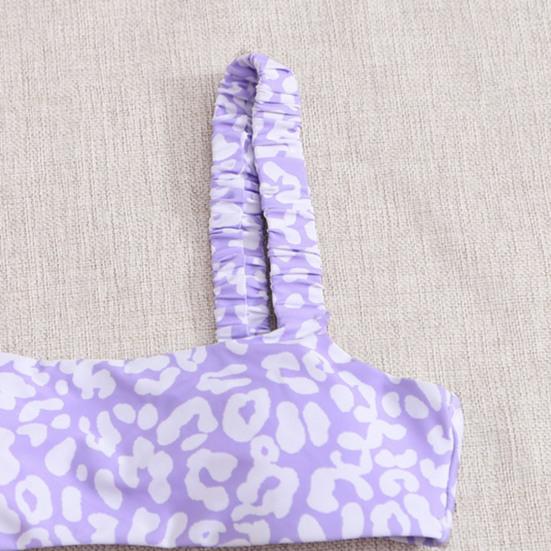 2 Pcs/Set Swimwear Set Leopard Print Soft Quick Dry Slim Fit Bikini