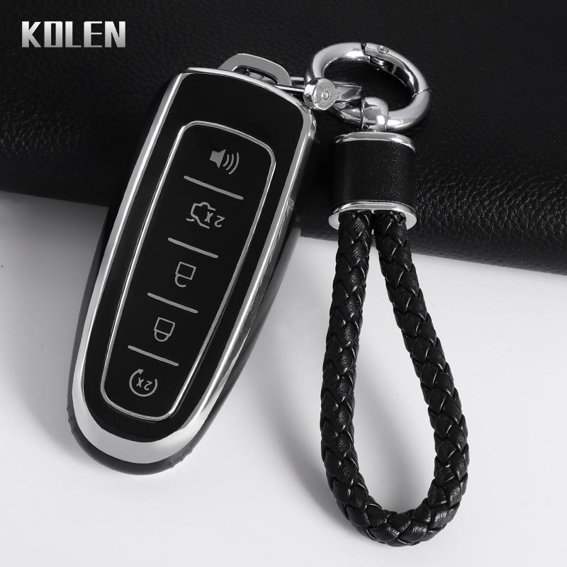 Tpu Car Key Case Cover Shell Fob For Ford Focus Edge Explorer Expedition C-Max Escape Flex Key Protection Accessories Keychain