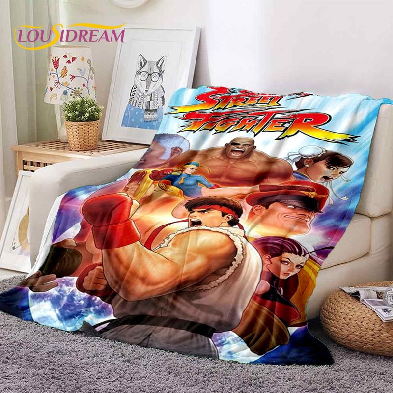 Lastest Retro Game Street Fighter SF Soft Blankets,Keep Warm Throw Blanket Comfortable Blanket for Picnic Beds Sofa Home Bedroom