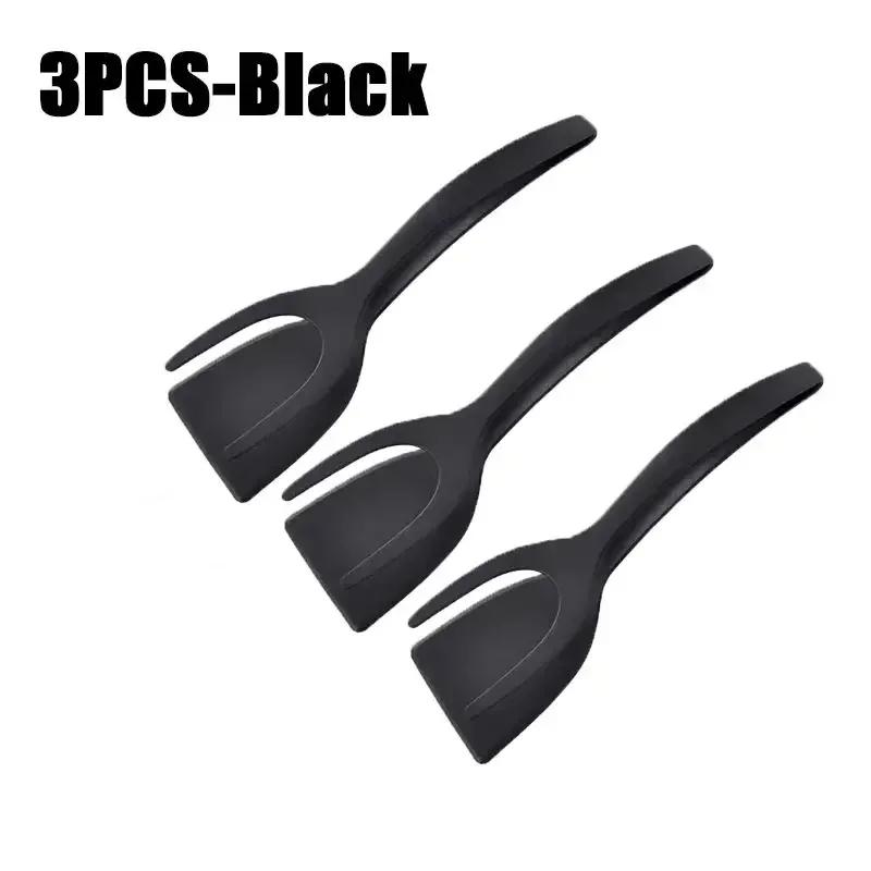 2-in-1 Egg Spatula Tongs  Cooking Utensils Kitchen Accessories Pancake Cooking Machine Flip Pliers Nylon Clip Gadget Tools