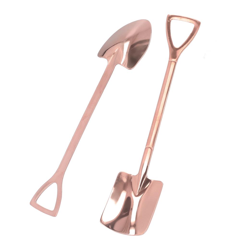 2Pcs Shovel Spoons Stainless Steel Sturdy Durable Anticorrosion Glossy Ergonomic Design Widely Used