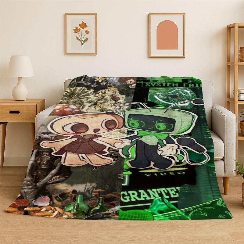 Coperta morbida in flanella Dandy World Cartoon, Coperta calda e accogliente per letto, Divano, Divanetto, Camera da letto, Soggiorno, Viaggio, Campeggio