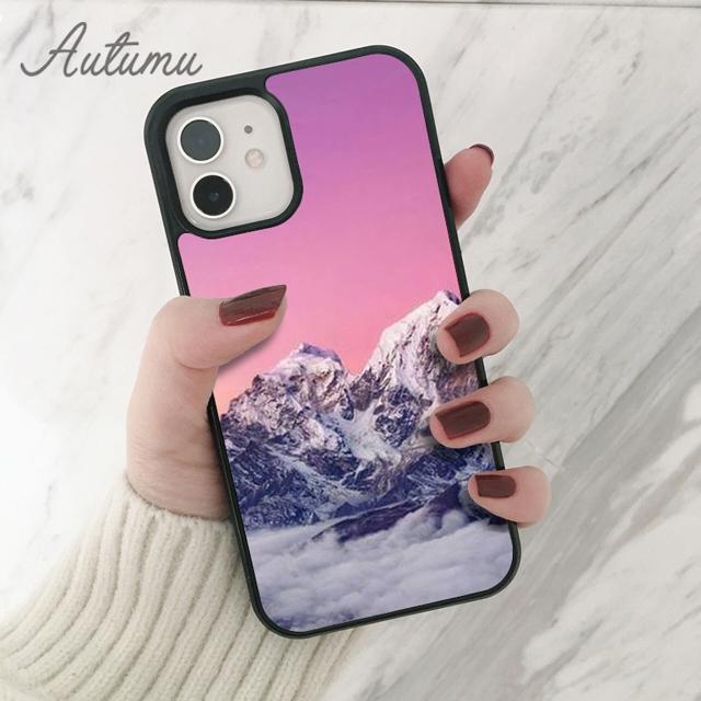 Mountain Pine Tree Forest Mountain Phone Case for iPhone 11 12 13 14 Pro Max Mini XR XS SE 2020 6S 7 8 Plus Galaxy S21 S22 Cover