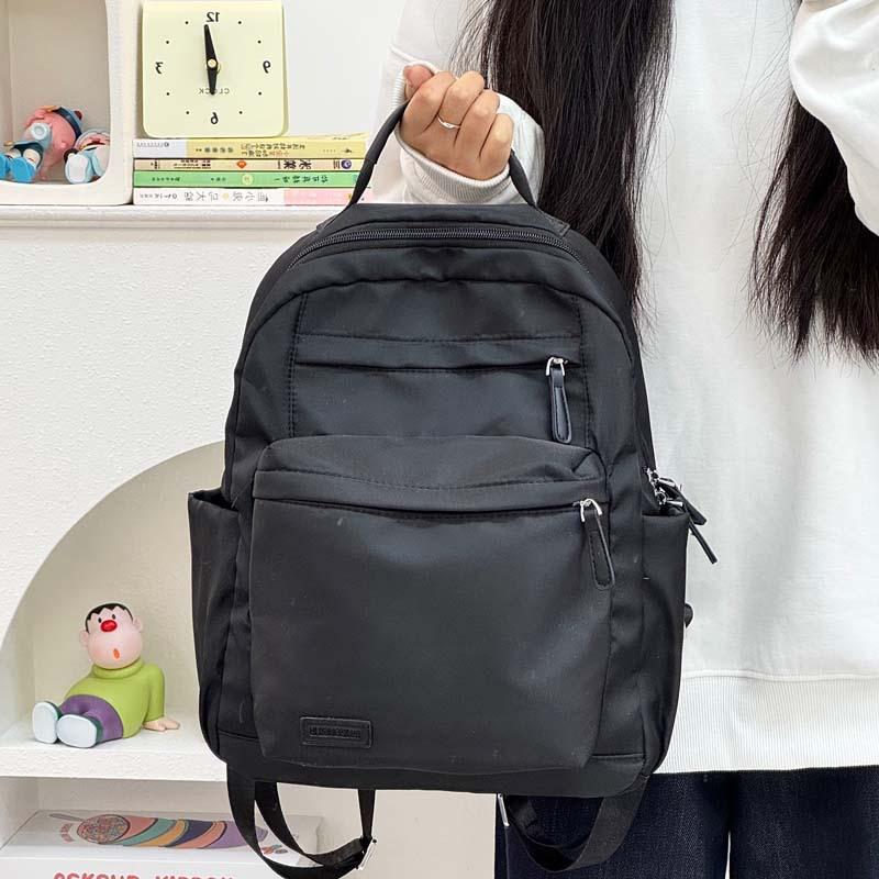 Schoolbag1011 New Lightweight Backpack Women's Bag Fashion Versatile Leisure Travel Backpack College Student Class Commuter School Bag
