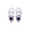 Li Ning Kids Round Toe Velcro Shock Absorbing Wear Resistant Low Top Skate Shoes Kids Skate Shoes White Purple YKNU022-2