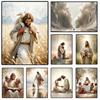 Jesus Christus Leinwand Postres Christliches Jesus Porträt Wandkunst Druck Poster Ich werde mit Christus gehen LDS Bibelvers Geschenk Poster