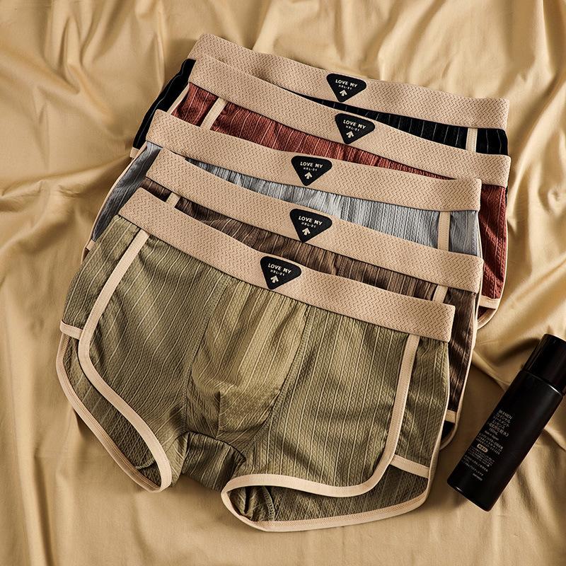 Striped Boxer Men Underwear Breathable Mens Boxers Cuecas Masculinas BoxerShorts Man Panties Size 3XL