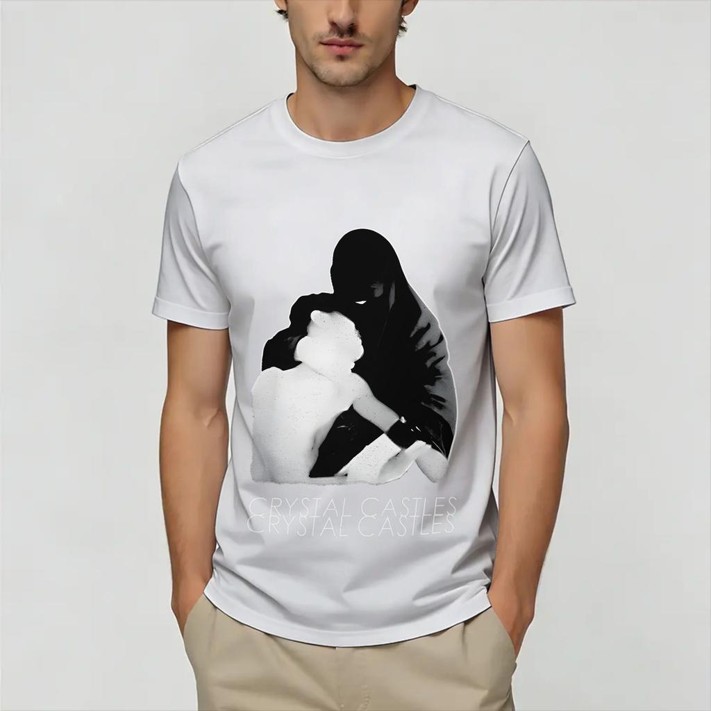 Crystal Castles Cotton TShirt For Unisex Summer Vintage T Shirts Crewneck Fashion Tees Big Size Printed Clothes
