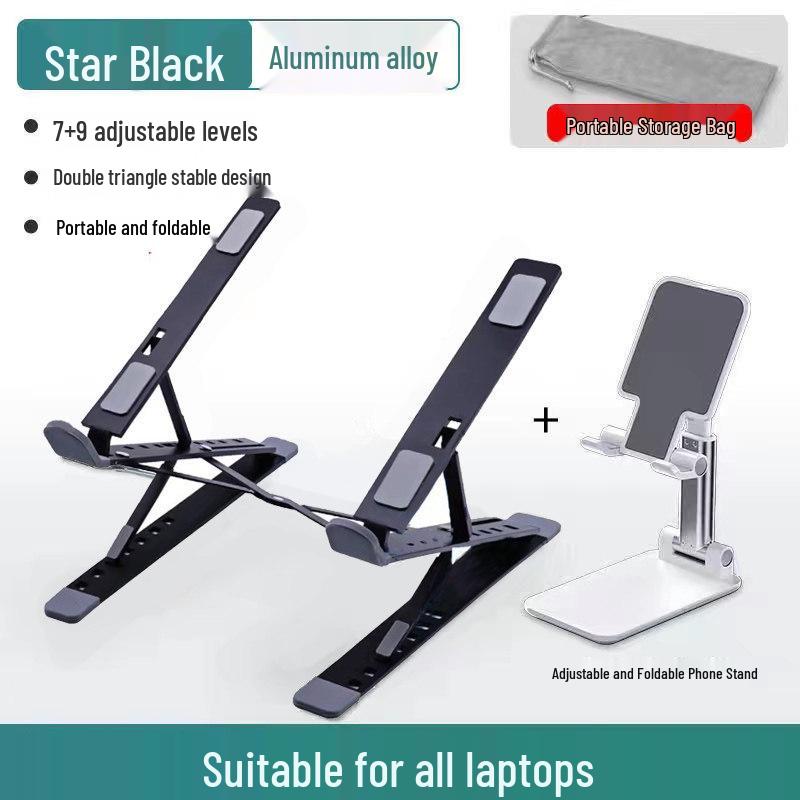 Aluminum Double Layer Laptop Stand: Portable, Liftable, Folding, and Cooling