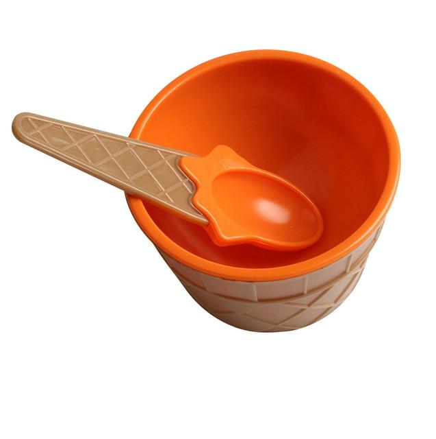 Set Durable Spoon Bowl Gifts Icecream Bowl Spoon Lovely Dessert DIY Ice Cream Bowl Ice Cream Tools