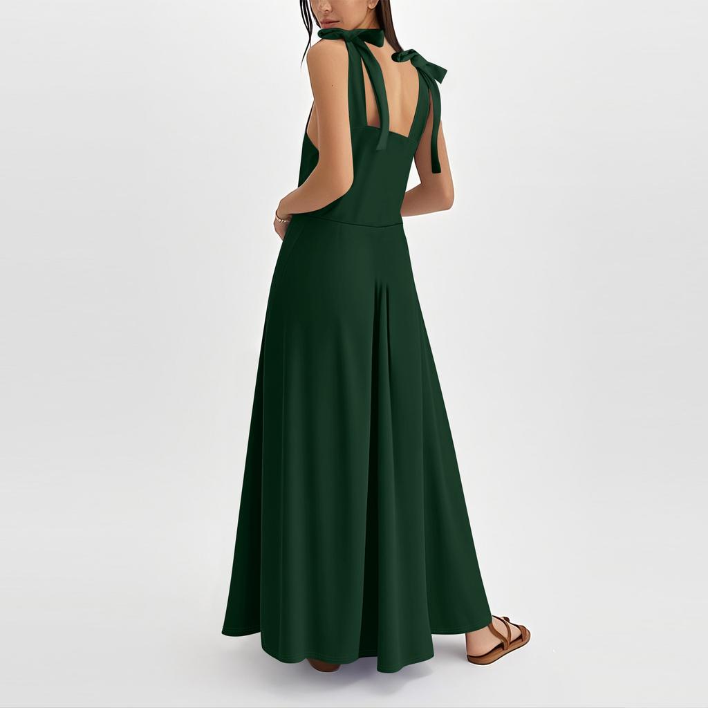 Women's Summer Fashion Tank Dress A-Line Sleeveless Casual Floral/Solid Pocket Dress