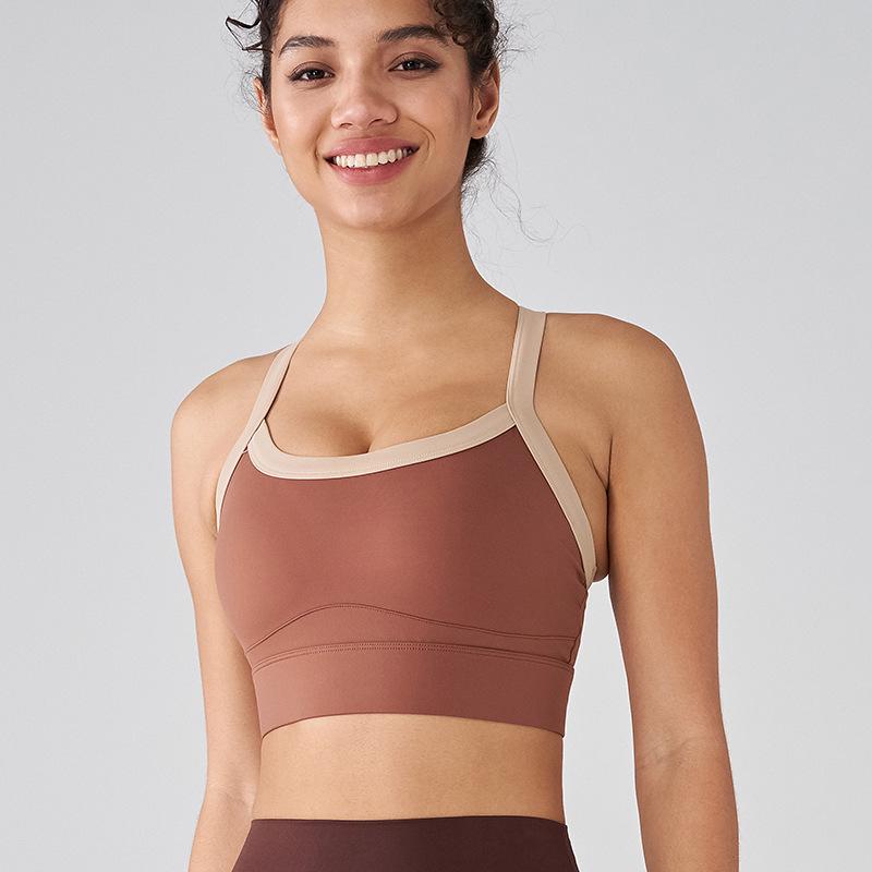 

Цветной спортивный бюстгальтер для женщин с защитой от ударов - Жилет для йоги и фитнеса высокой интенсивности с поддерживающей, стильной конструкцией спины S