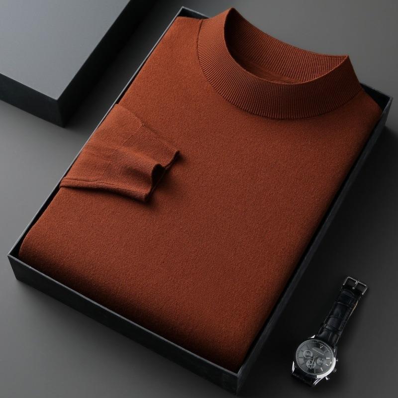 Men S Casual Loose Half Turtleneck Long Sleeve Knit Sweater For Spring Autumn