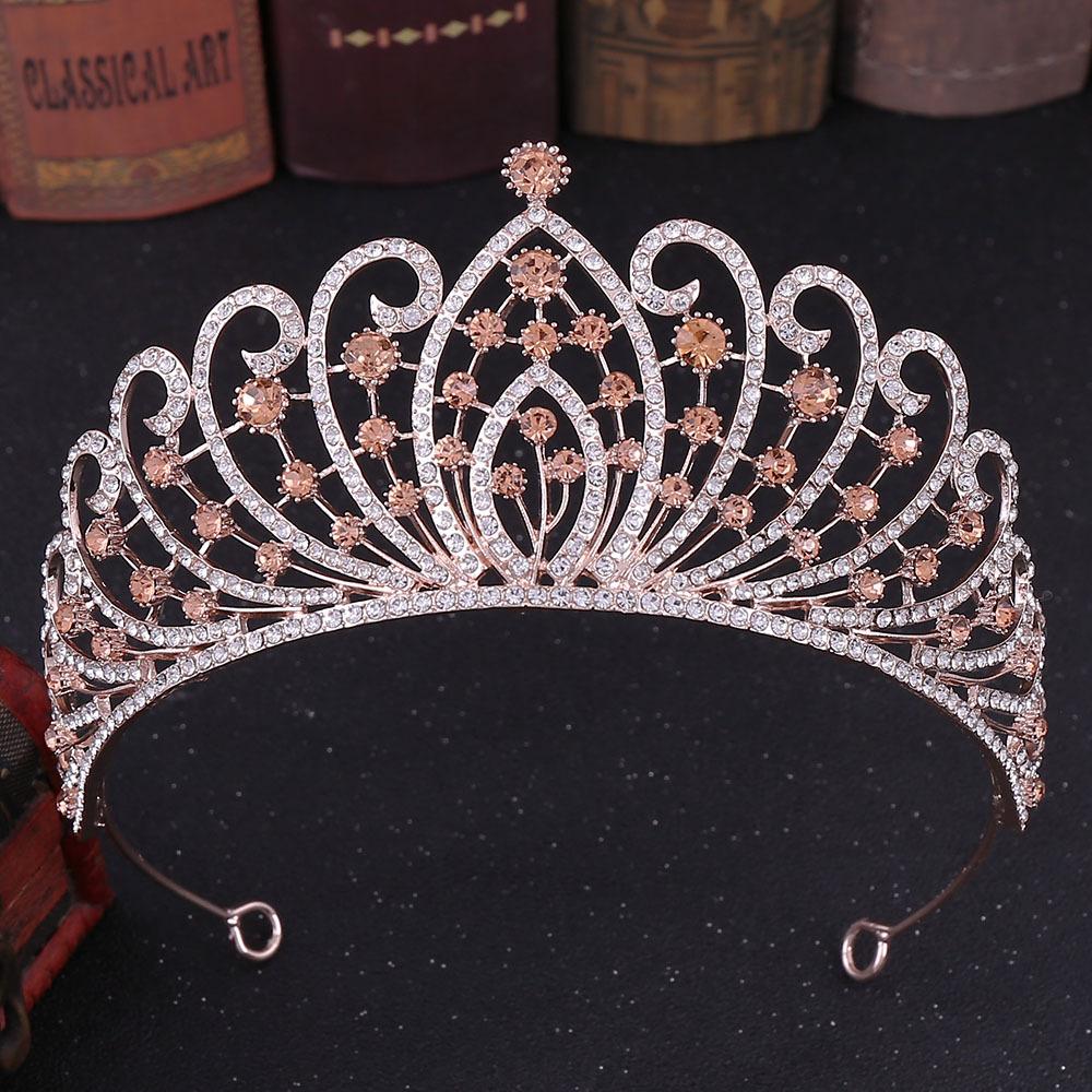 New popular wedding tiara crown luxury baroque rhinestone alloy