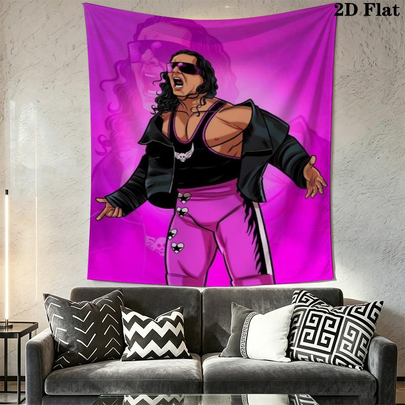 Bret Hart cool Wall Tapestry Aesthetic Wall Hanging Printed Fabric Blanket Decorative Tapestries for Bedroom Living Room Home Decor