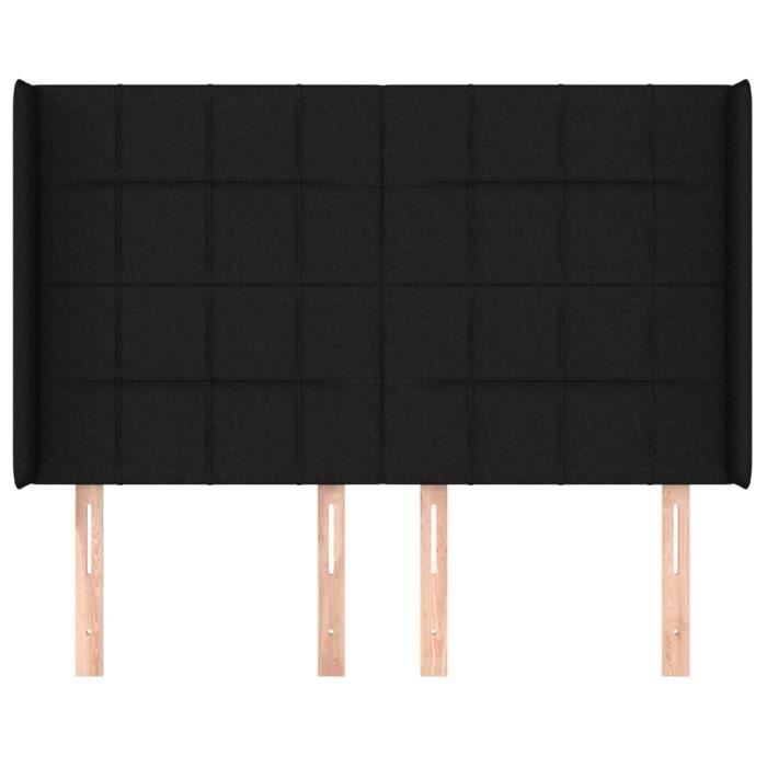 VidaXL Headboard with Ears Black 147x16x118-128 Cm Fabric3119580
