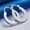 1 Pair 925 Sterling Silver 25mm Shiny Moon U-Shaped Hoop Earrings for Women Fashion Jewelry Gift Jewelry Anniversary
