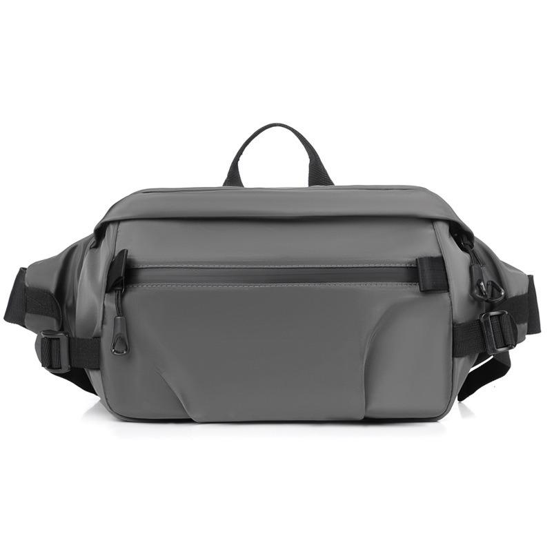 New men's fanny pack, functional breast bag, simple and fashionable shoulder bag, sports fanny pack, large-capacity satchel bag, men's models