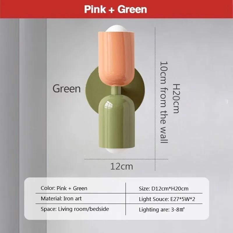 Nordic LED Wall Lamp Modern Macaron Decorative Sconces For Bedroom Bedside Study Living Rooms TV Backdrop E27 Lighting Fixtures