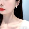 Clover Alloy Pearl Earrings for Women, Elegant Round Shiny Gold Tone Pearl Stud Earrings, Fashion Simple Ear Jewelry