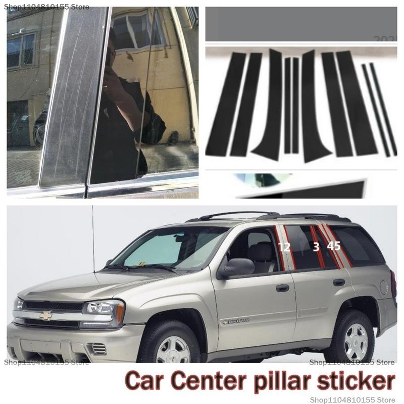 

For Trax TrailBlazer Envor Window Decoration Bright Black Door Frame Pillar Adhesive Accessories 15-22 Trax 8PCS