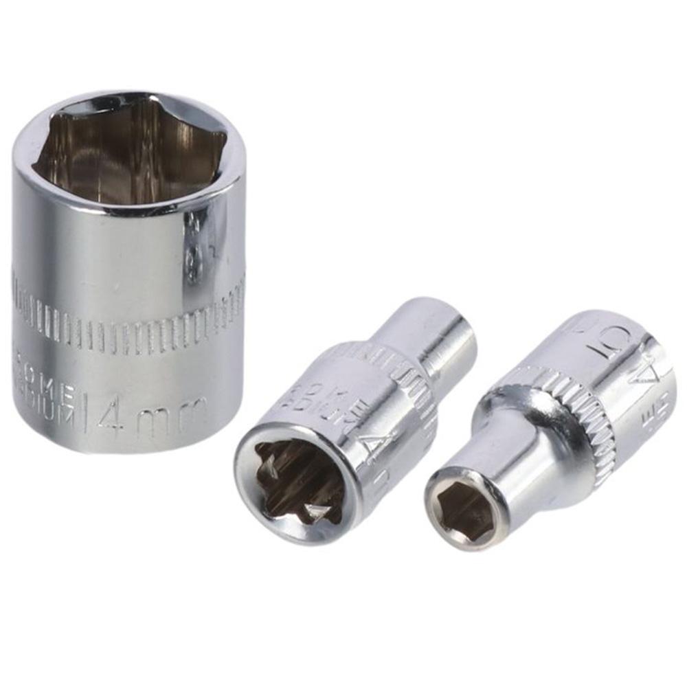 13pcs Silver Drive Socket Set 13pcs Wrench Adapter Polished Chrome Plating Wrench Head  handwork