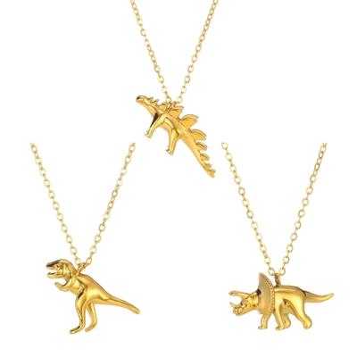 Trendy Dinosaur Pendant Necklace Adjustable Chain Necklace Cute Wildlife Neck Jewelry Add Fashion Charm To Any Outfits