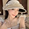 Lace Hollow Top Sun Hat, Female Summer New Outdoor Large Brim Sun Hat, Anti-ultraviolet Sun Hat