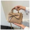 Cute Bowknot Handbag for Women, Simple Solid Color Shoulder Crossbody Bag, Street Style Small Square Purse CLE