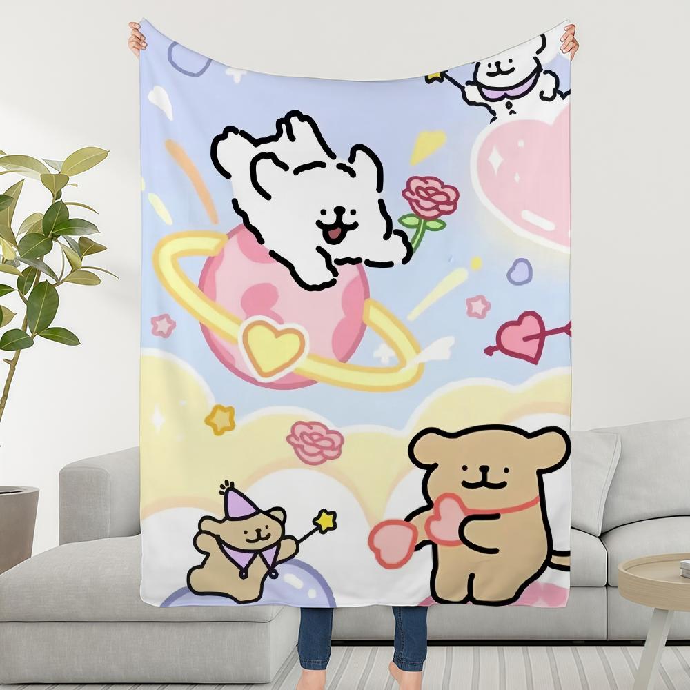 Blanket Line Throw Super Cartoon Cute Cosy Plush Living Room Sofa Dog Couch Childish Birthday Gifts
