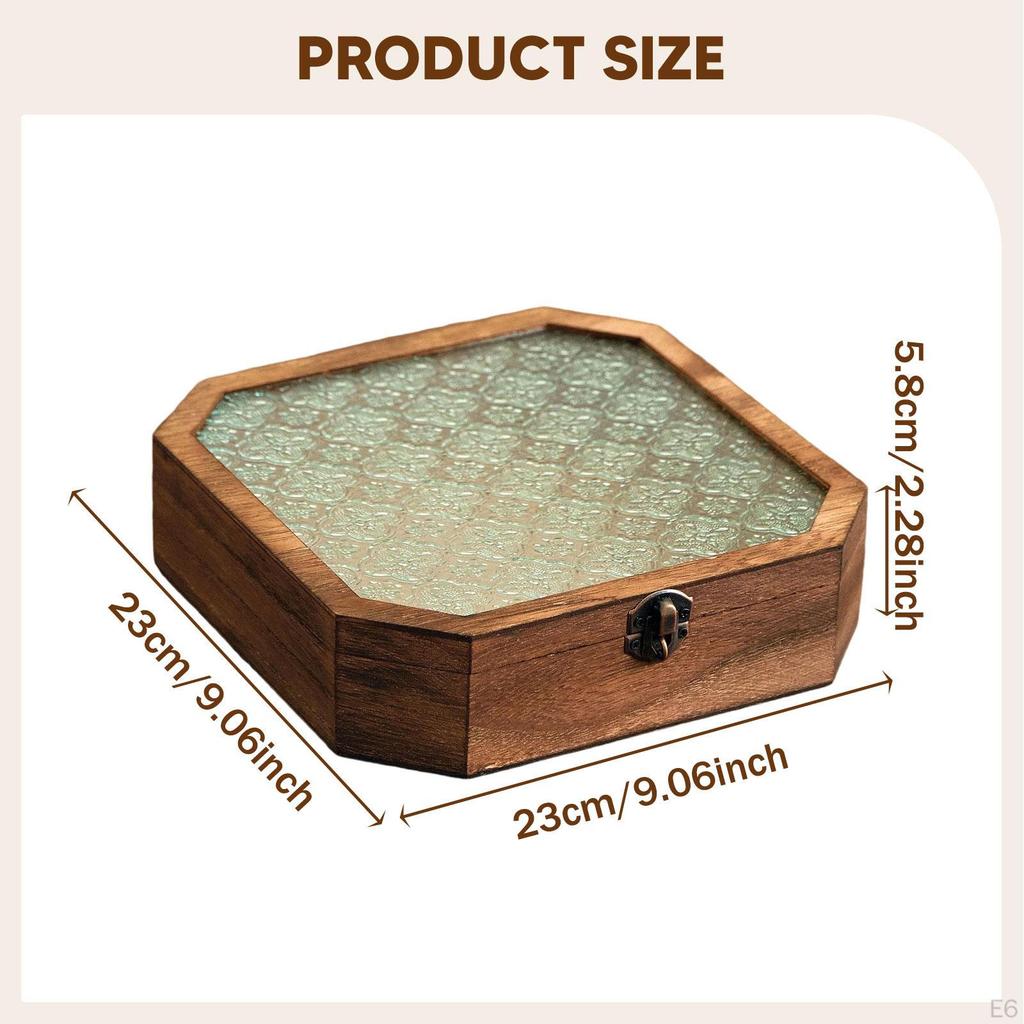 Elegant And Sturdy Wooden Jewelry Storage Box with Lid, Ideal for Earrings, Medals, Bracelets,